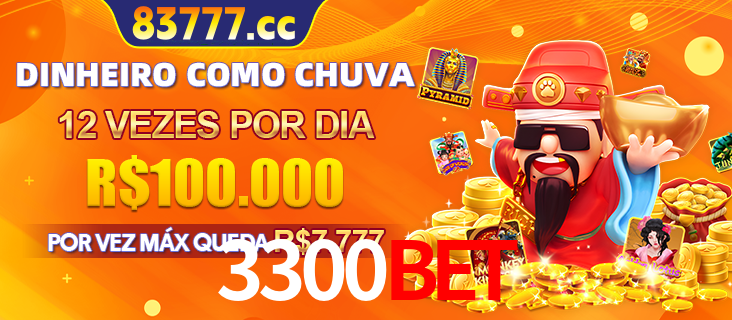 Banner do programa de recompensas Recomende para amigos do 3300bet, detalhando os bônus por convidar amigos, com prêmios que chegam a R$288.888.