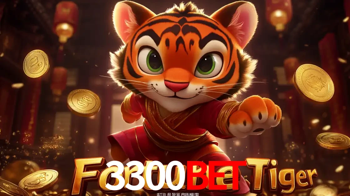 O carismático mascote do jogo de slot Fortune Tiger, um tigre fofo em pose de artes marciais, pronto para trazer sorte e multiplicadores de ganhos no cassino online 3300bet.